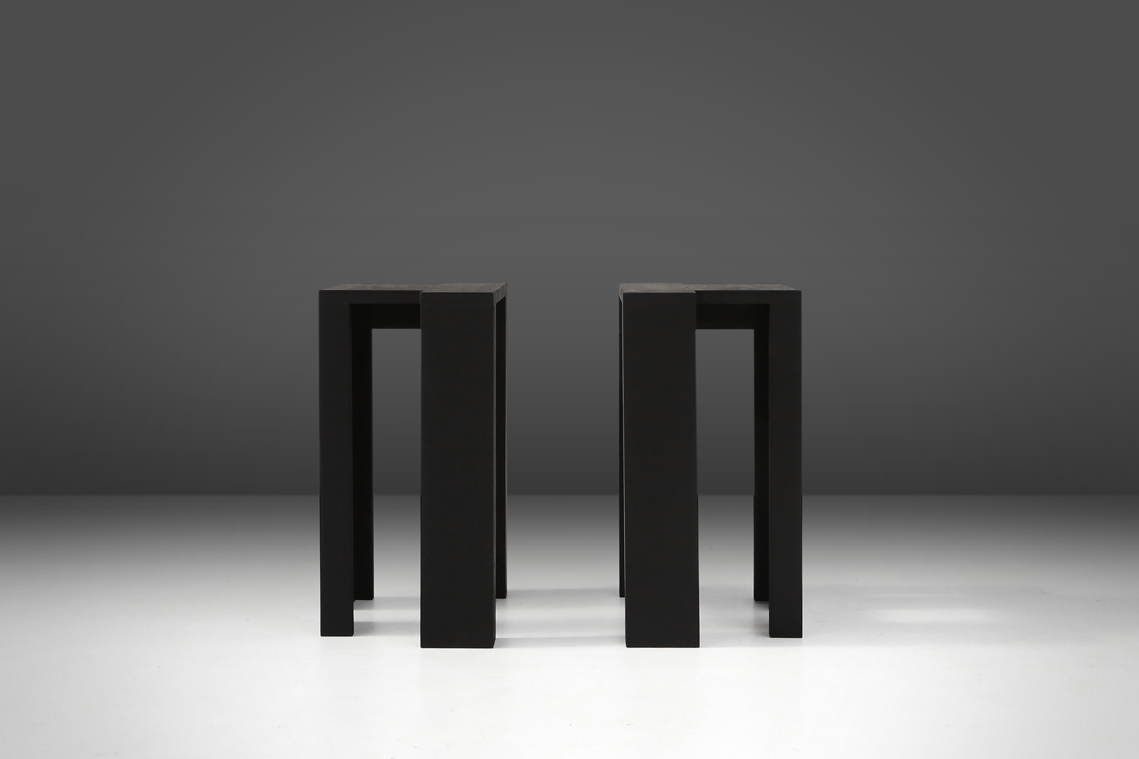 Black stackable stools of side tables by Bram Vanderbeke, Belgium, 2017thumbnail